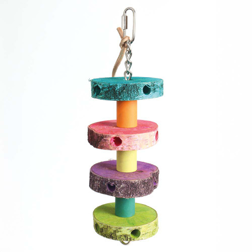 Foraging Birch Wood Stacker Parrot Toy Medium
