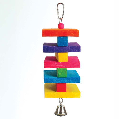 Balsa Rainbow Tower Stack Chewable Parrot Toy 1