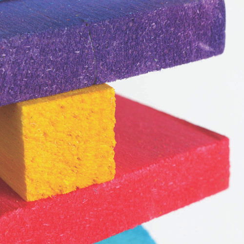 Balsa Rainbow Tower Stack Chewable Parrot Toy 3