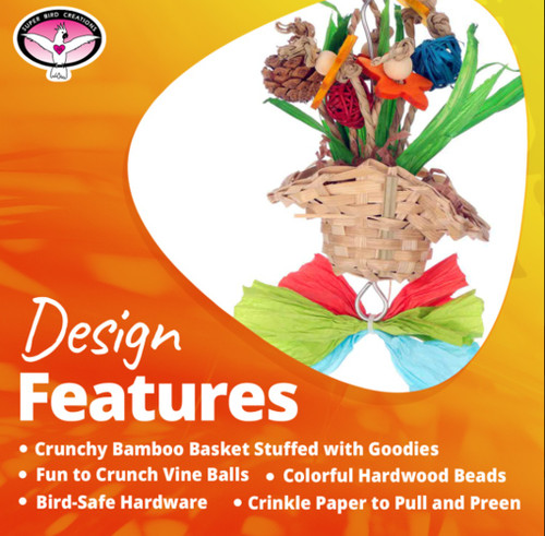 Spring Flowers Chewable Foraging Parrot Toy 6