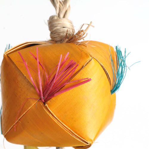 Balls and Stars Stacker Woven Palm Leaf Parrot Toy - Small 4