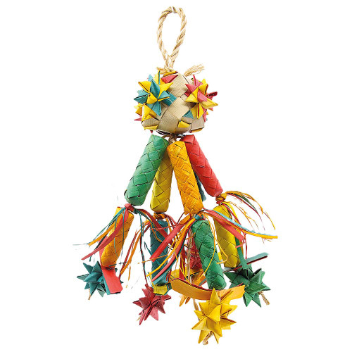 Firecracker Woven Palm Leaf Parrot Toy - Small