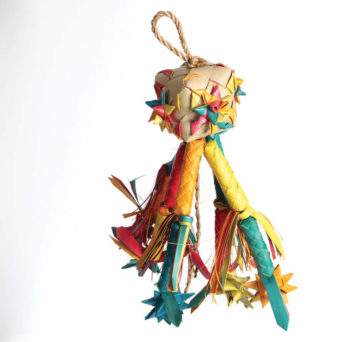 Firecracker Woven Palm Leaf Parrot Toy - Small