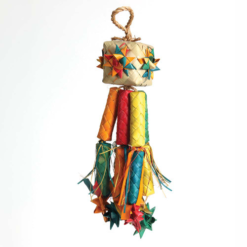 Firecracker Woven Palm Leaf Parrot Toy - Medium