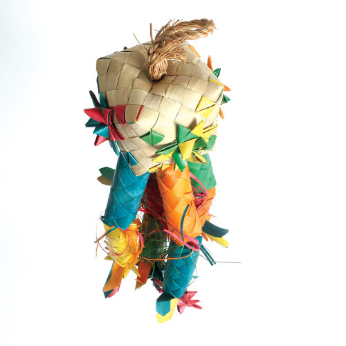 Firecracker Woven Palm Leaf Parrot Toy - Large 2