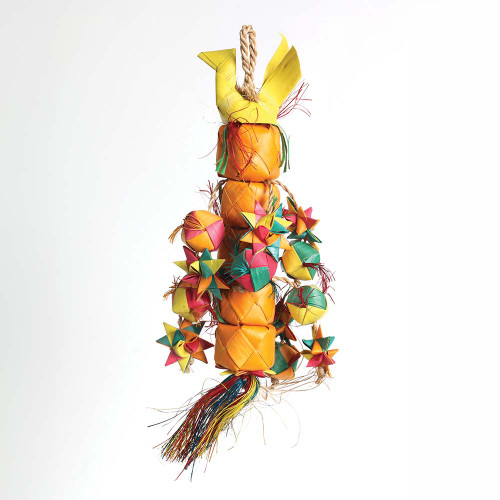 Bird Tower Woven Palm Leaf Parrot Toy - Large