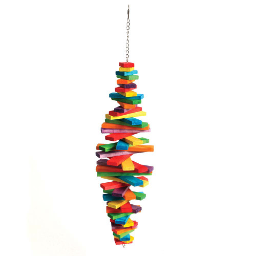 Twisty Rainbow Stack Wood Parrot Toy 2