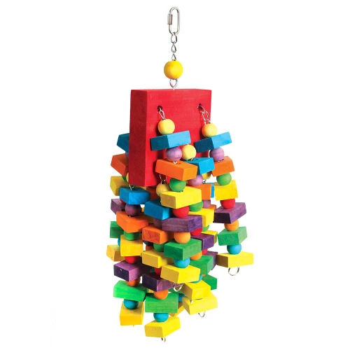 Chewasaurus Colourful Wood Parrot Toy 1