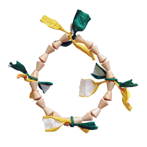 Natural Wood Block Ring Parrot Toy 1