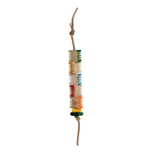 Groovy Blocks Stacker Chewable Foraging Parrot Toy 3