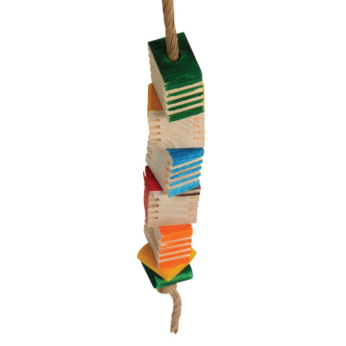 Groovy Blocks Stacker Chewable Foraging Parrot Toy 2