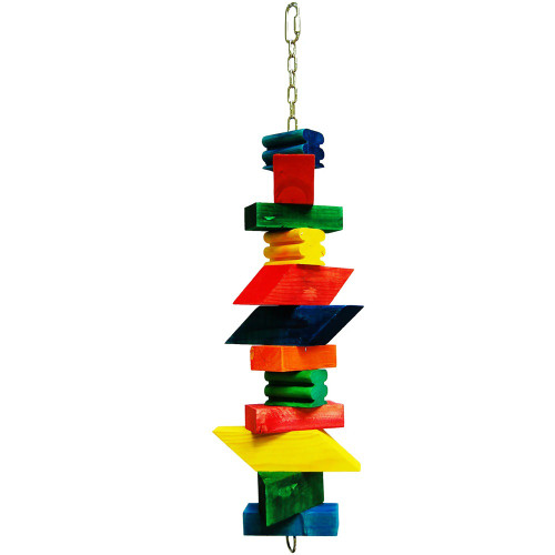 Tower Blocks Chunky Wood Parrot Toy