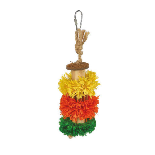 Fuzzy Fun Pom Pom Stacker Parrot Toy
