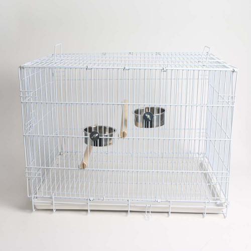 ***Clearance and Collection Only***Liberta Large Folding Parrot Travel Cage White 1