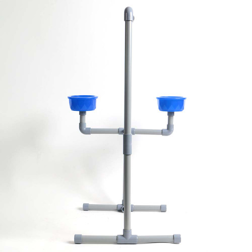 ***Clearance***Deluxe Conure & Senegal Playstand with Feeders and Toy Hook 6