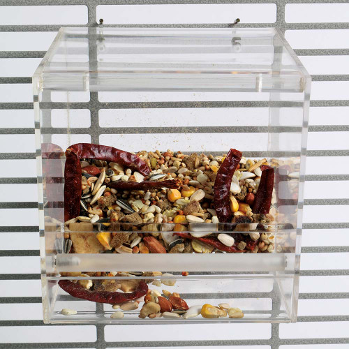 Parrot Food Mate - Acrylic Less Mess Feeder - Small 6