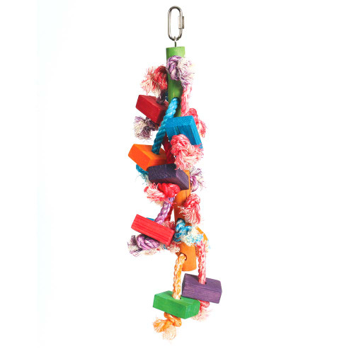 Jumbo Fun Wood and Rope Parrot Toy 1
