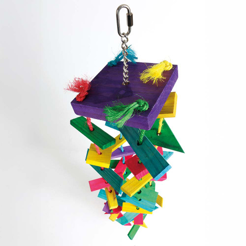 Rainbow Tower Wood and Rope Parrot Toy 2