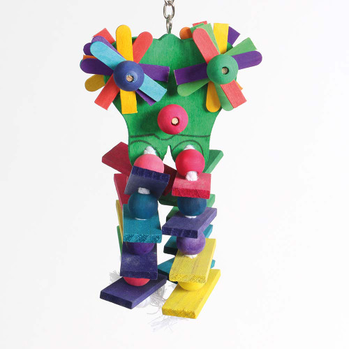 Starry Eyed Wood and Rope Parrot Toy