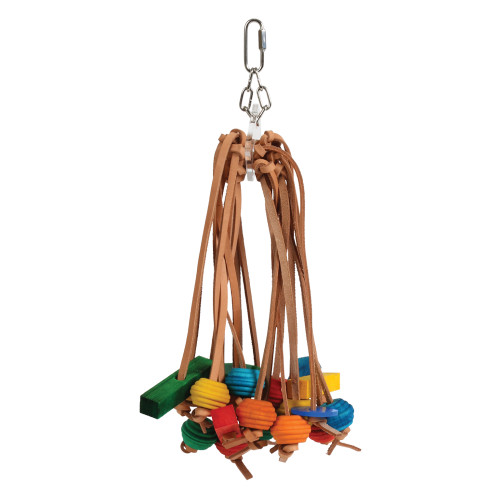 spiddy wood and rope toy