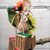 amazon parrot with the raffia chew toy