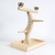 Medium Table Top Wood Parrot Stand with Feeding Bowls