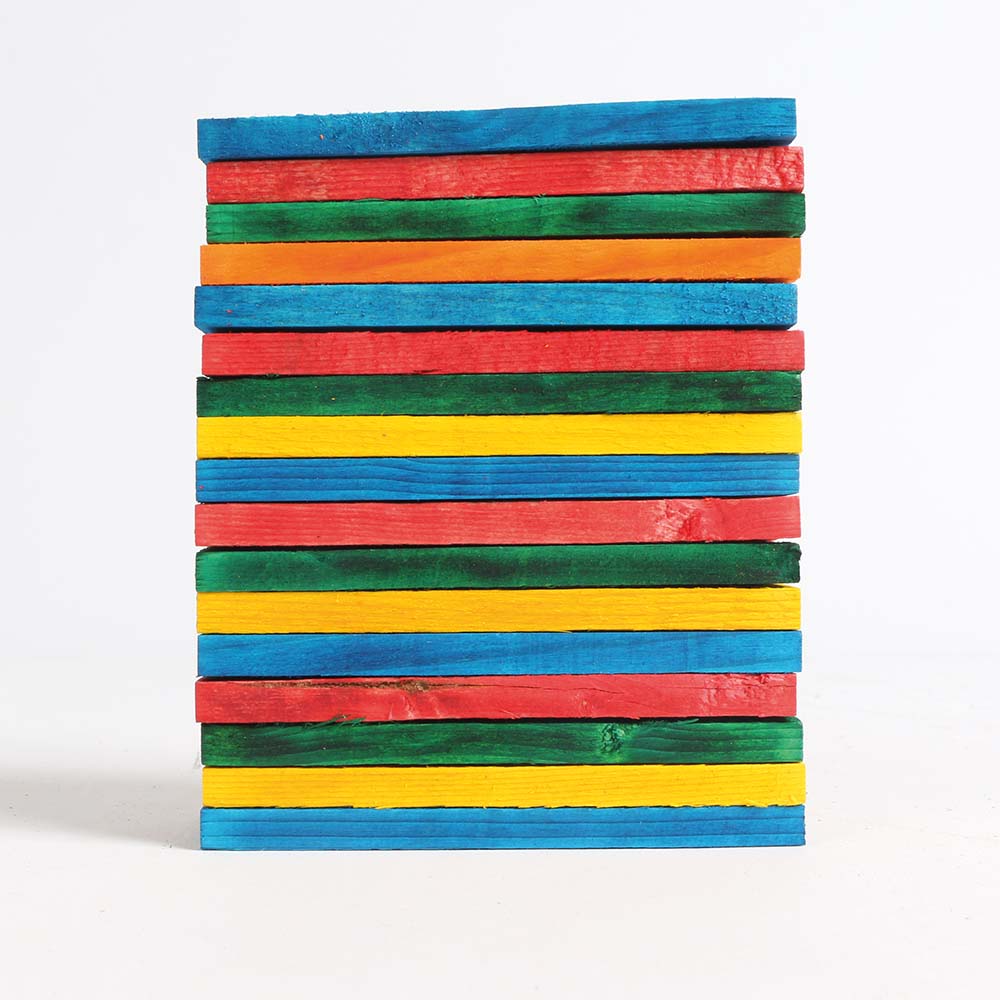 25 Colored Wood Blocks For Bird Toys – 1x1x1/8 Inch With Holes, Small Parrot Foraging Parts