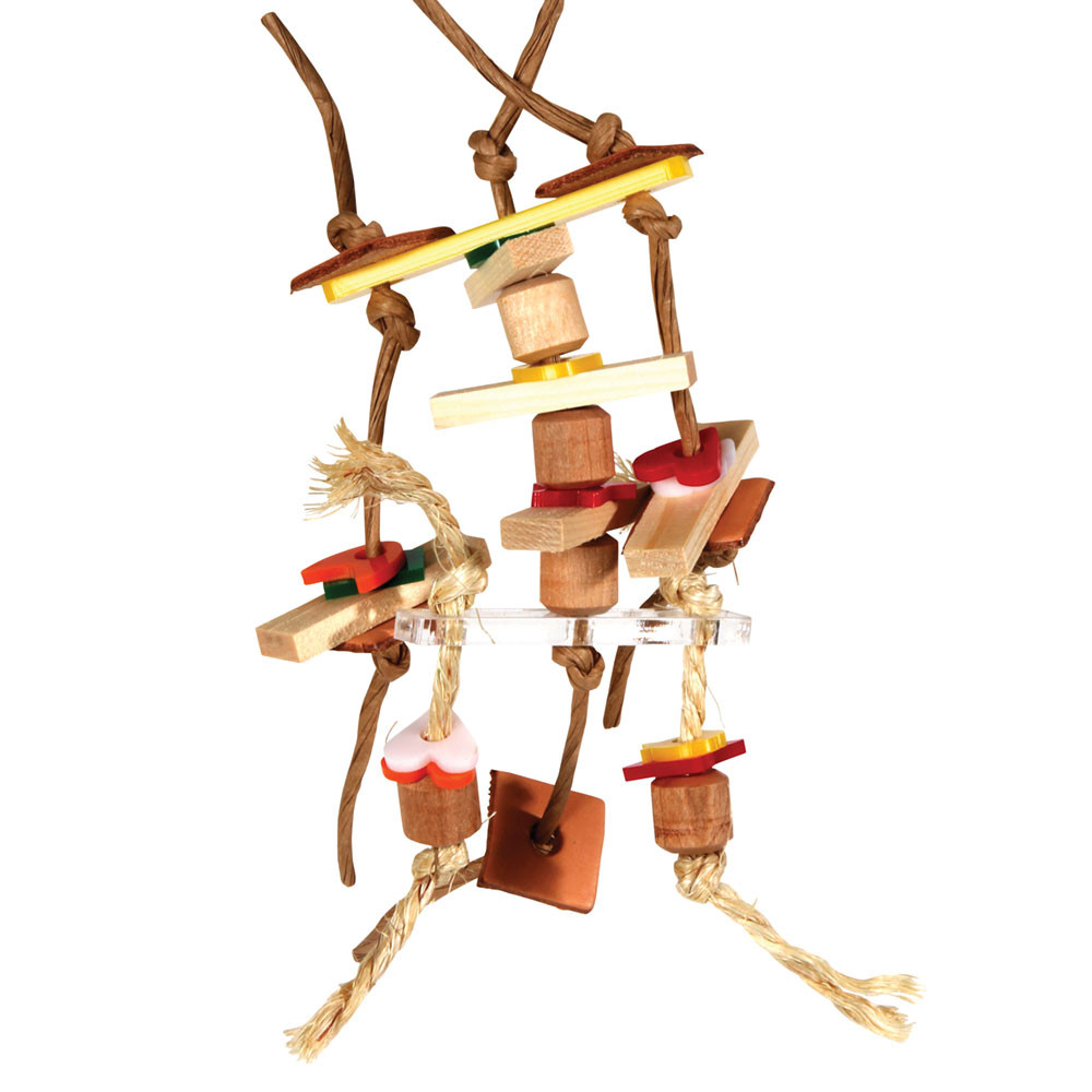 An image of Fun Loving Wood & Rope Parrot Toy