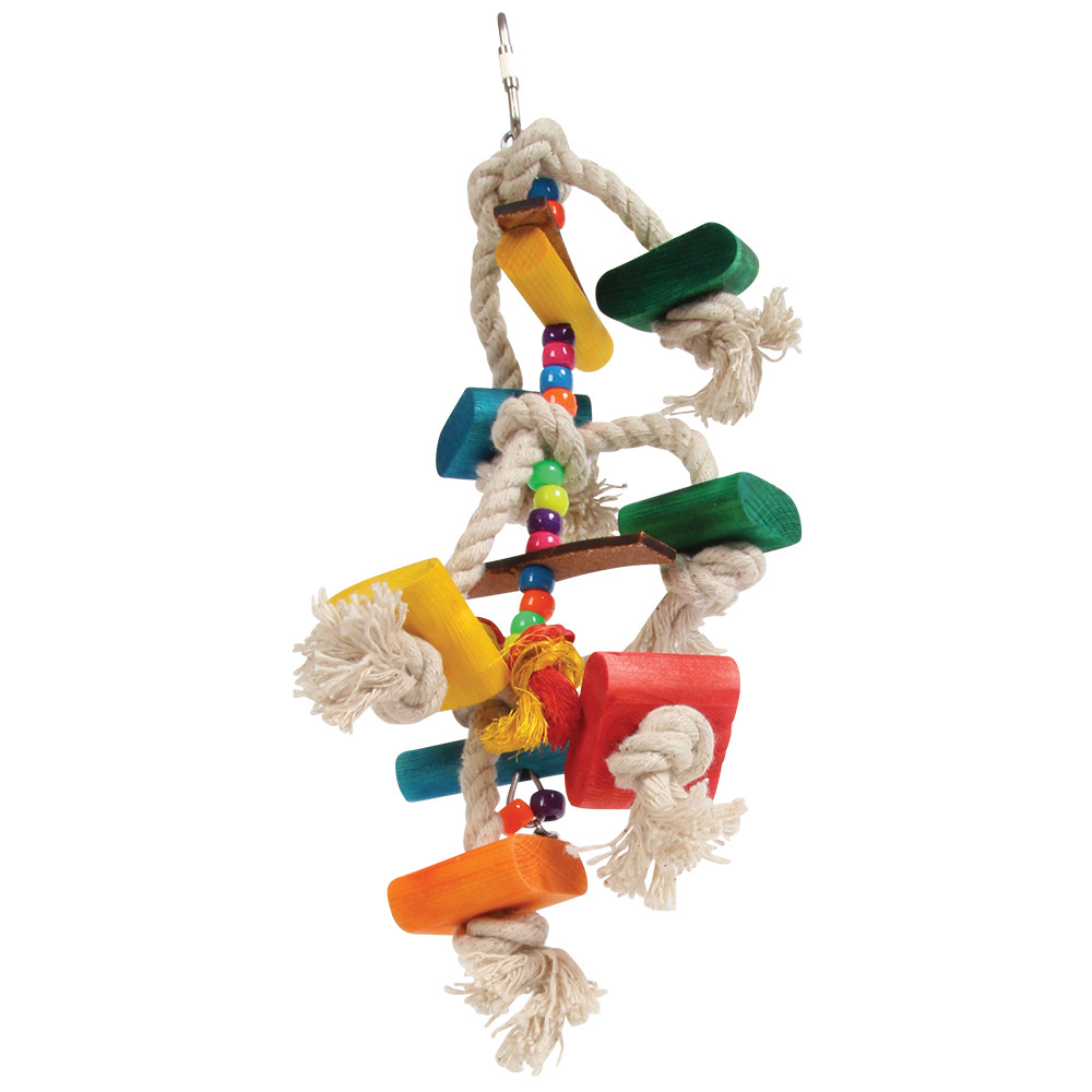 An image of Buddy Wood & Rope Parrot Toy