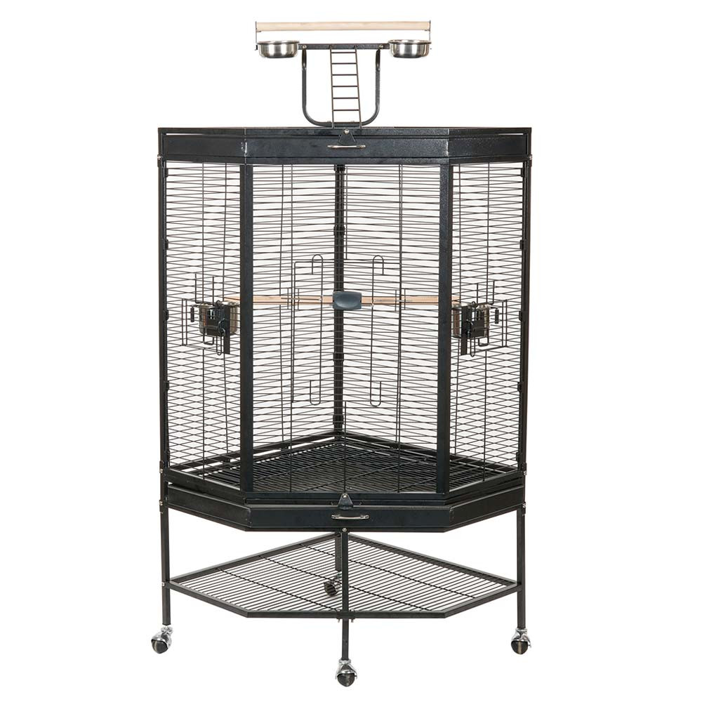 An image of Liberta Alaska Corner Parrot Cage with Playgym Top