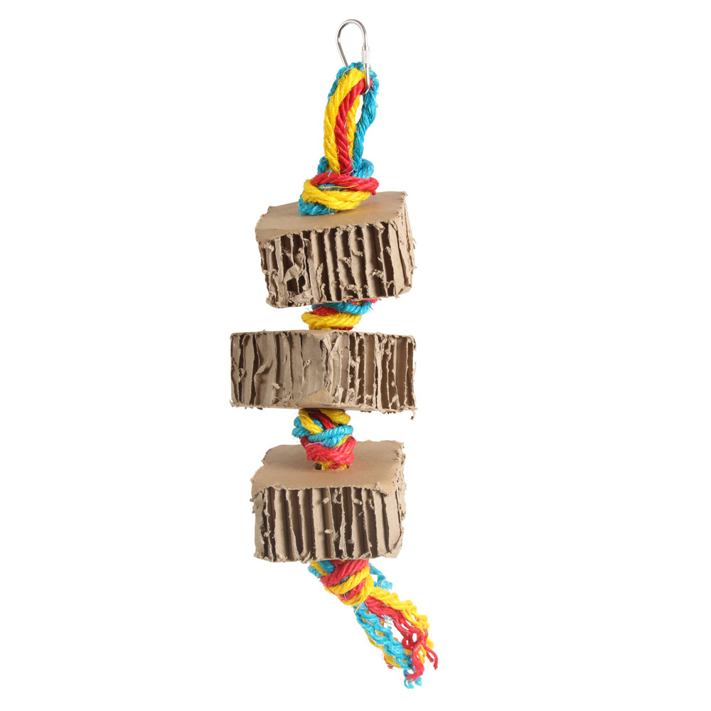 An image of Blocks & Knots Chunky Cardboard Parrot Toy - Small