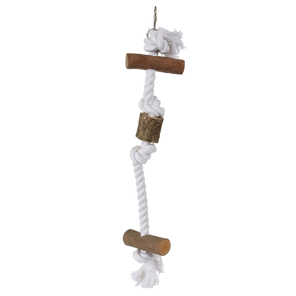 An image of Naturals Wood & Rope Tarzan Parrot Toy