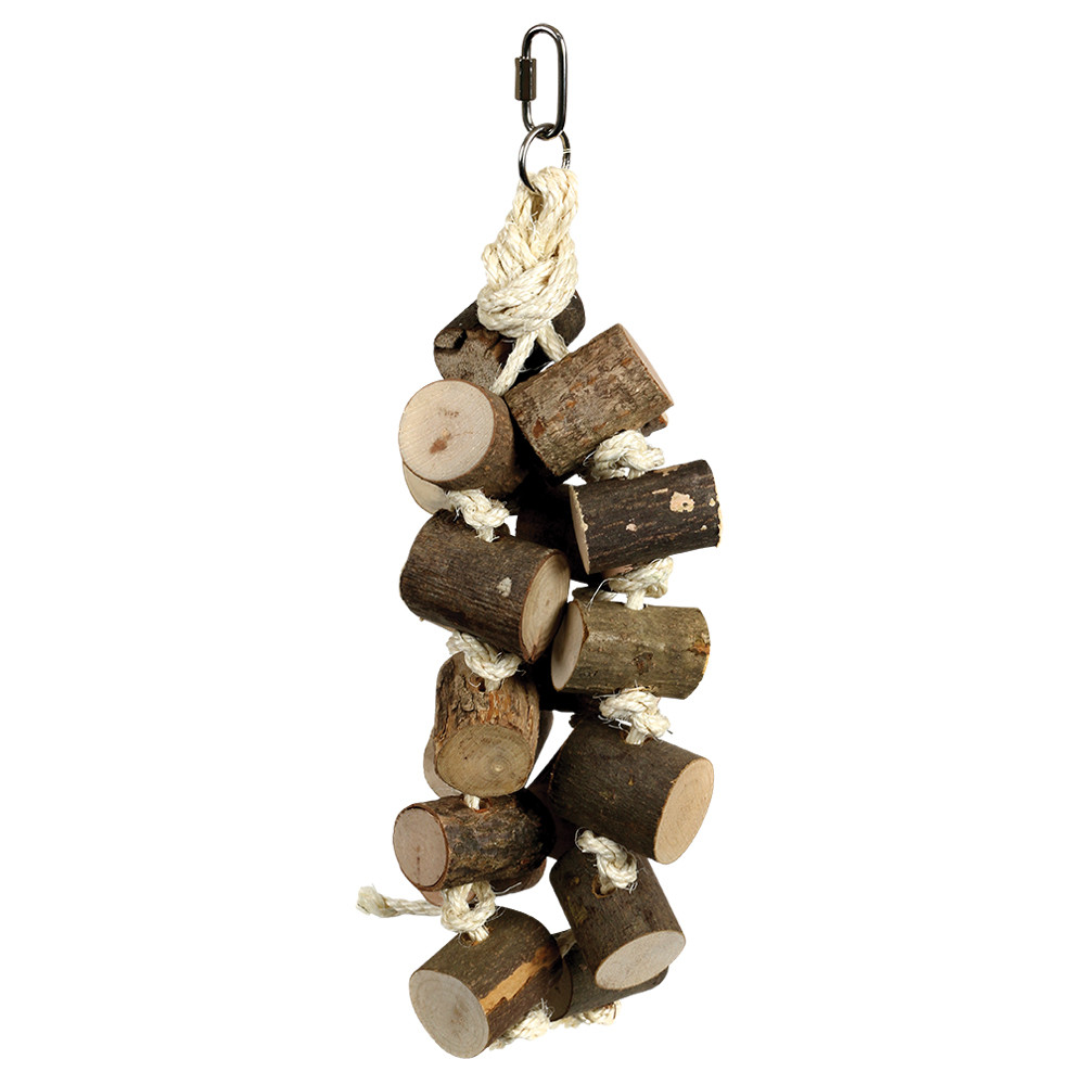 An image of Naturals Wood & Rope Log Cluster Parrot Toy - Large