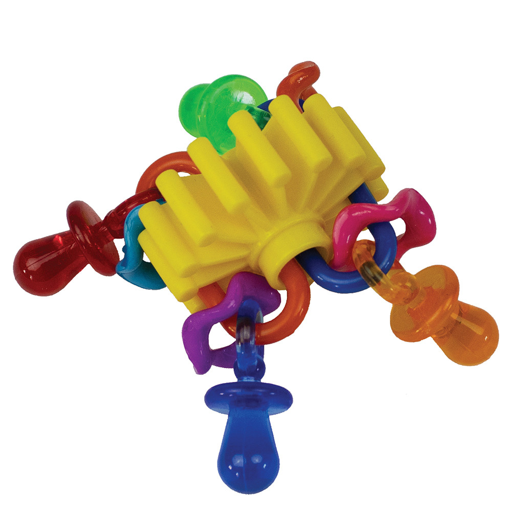 An image of Gear Wheel Rattle and Forage Parrot Foot Toy