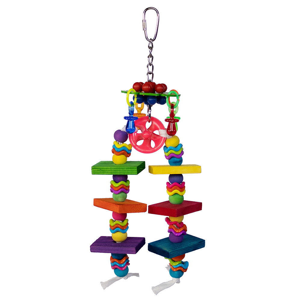 An image of Wiggle Waggle Double Stack Chewable Parrot Toy