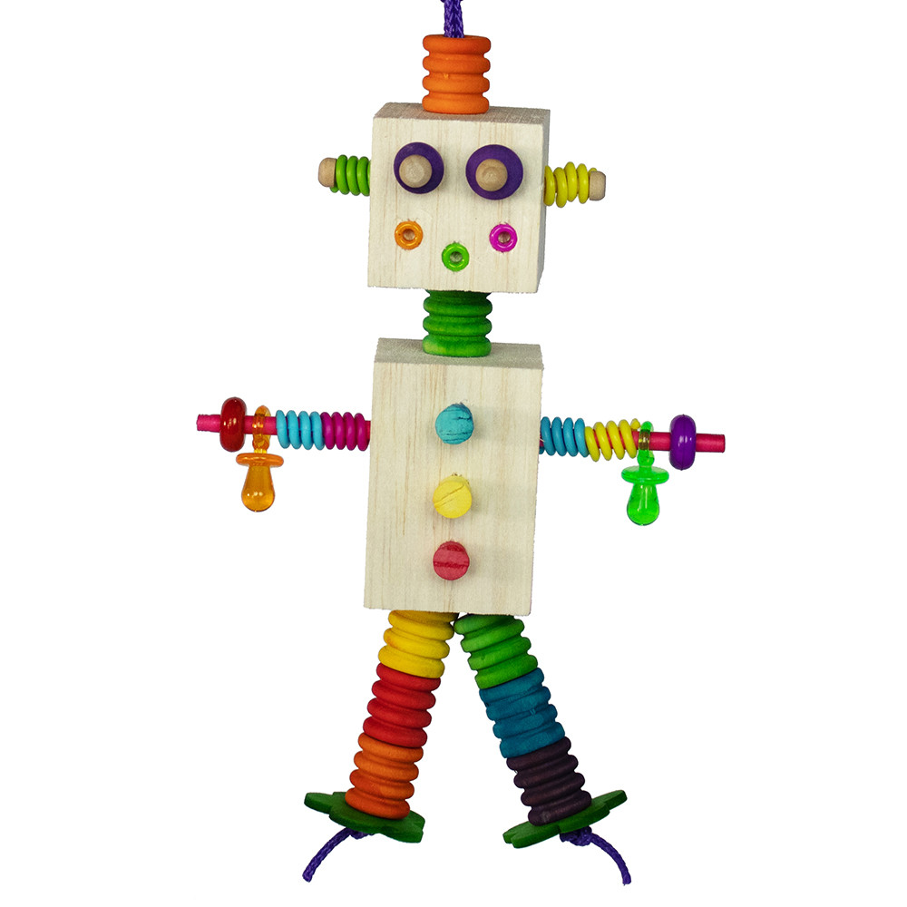 An image of Balsa Block Bot Buddy Chewable Parrot Toy