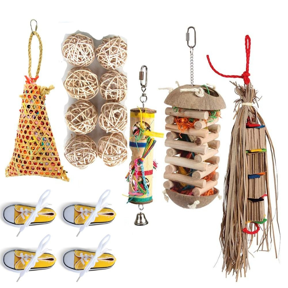An image of Northern Parrots African Grey Parrot Foraging Toy Bundle
