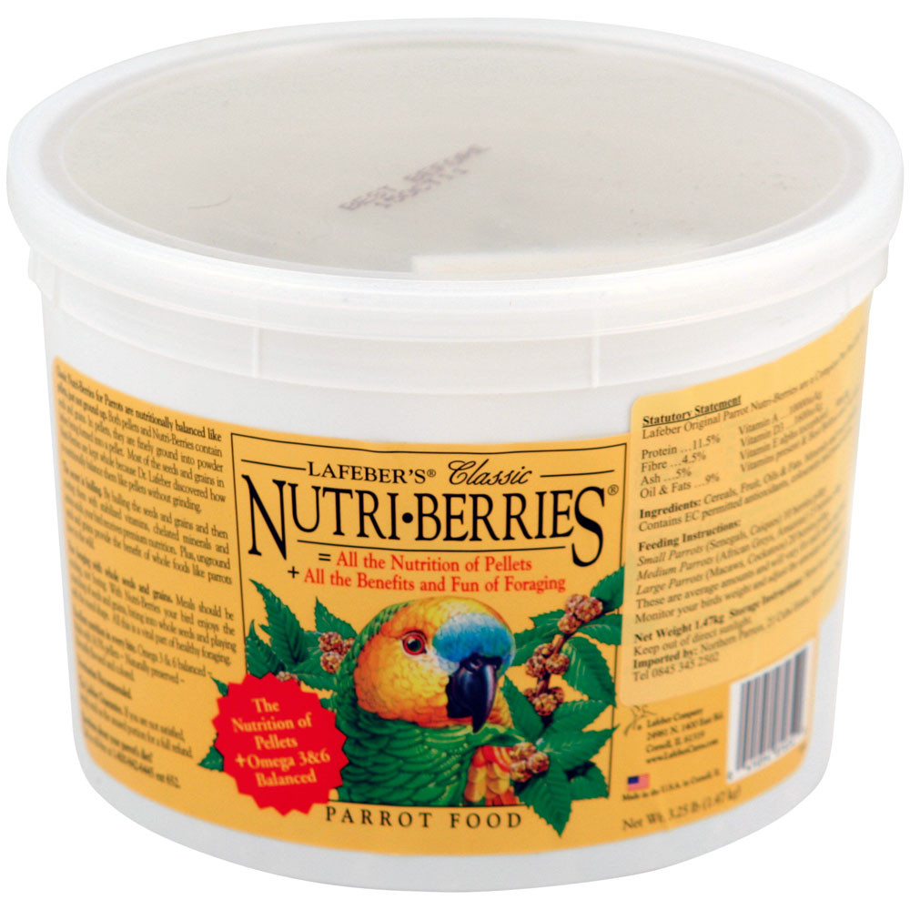 An image of Lafeber NutriBerries Original 1.47kg Complete Parrot Food