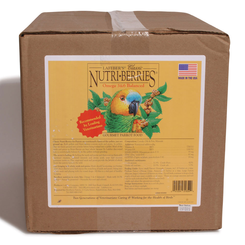 An image of Lafeber NutriBerries Original 6.4kg Complete Parrot Food