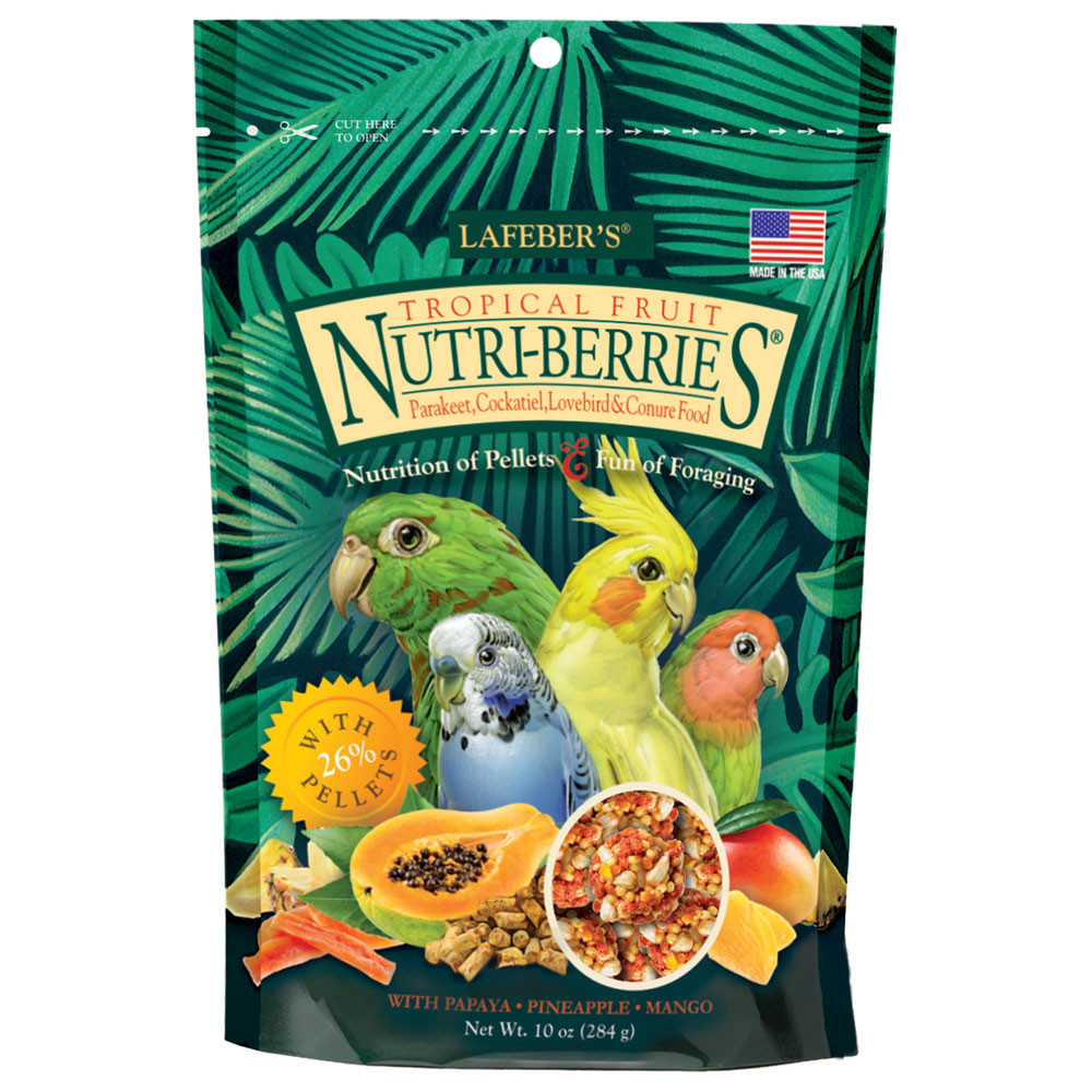 An image of Lafeber NutriBerries Tropical Fruit 284g Complete Cockatiel and Budgie Food