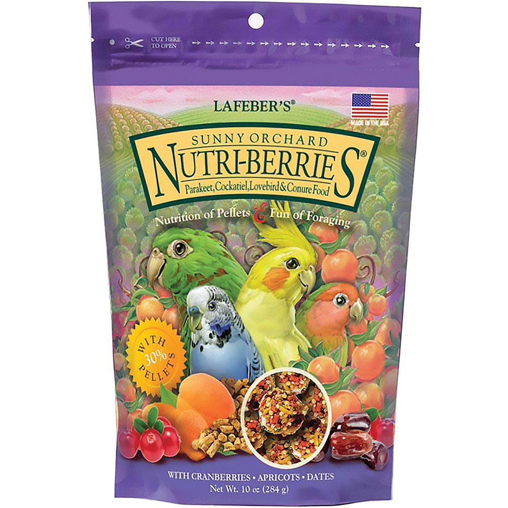 An image of Lafeber NutriBerries Sunny Orchard 284g Complete Cockatiel and Budgie Food