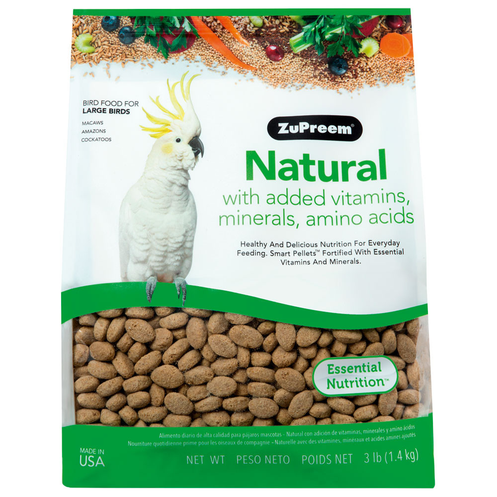 An image of ZuPreem Natural Complete Large Parrot Food 3lb