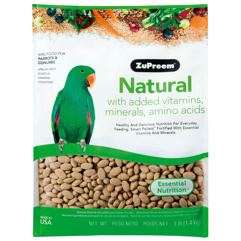 An image of ZuPreem Natural Medium to Large Parrot Food 3lb