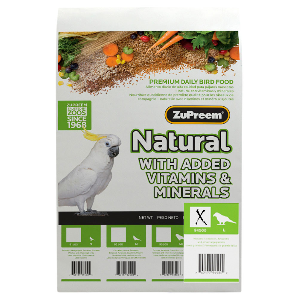 An image of ZuPreem Natural Complete Large Parrot Food 20lb