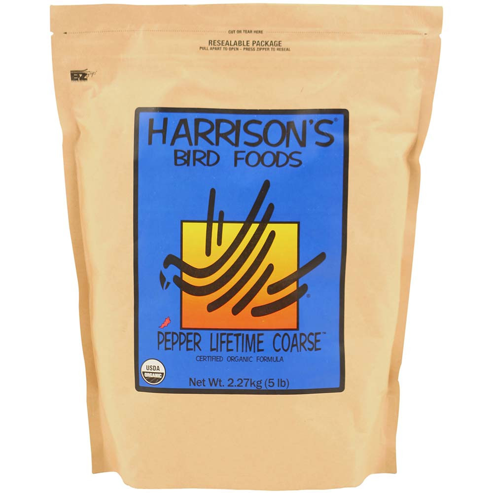 An image of Harrison's Pepper Lifetime Coarse 5lb Complete Parrot Diet