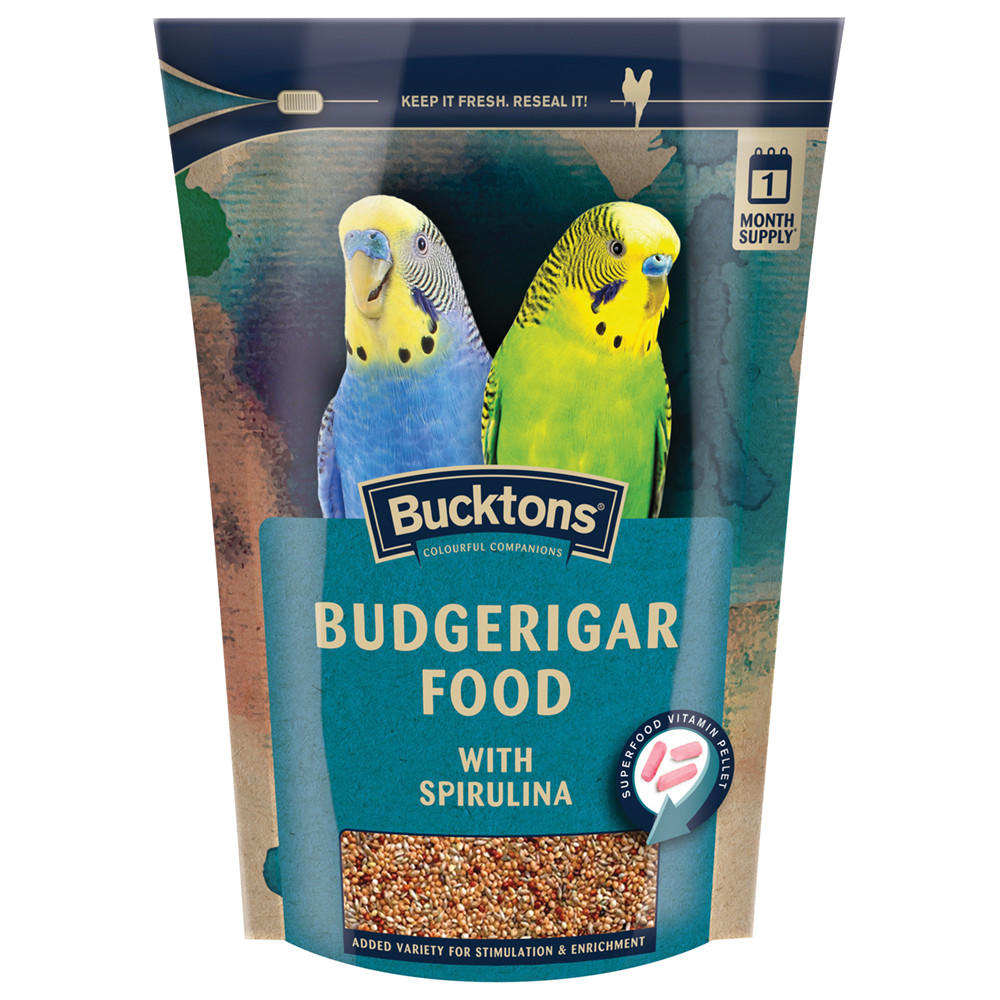 An image of Bucktons Budgie Food with Spirulina 500g