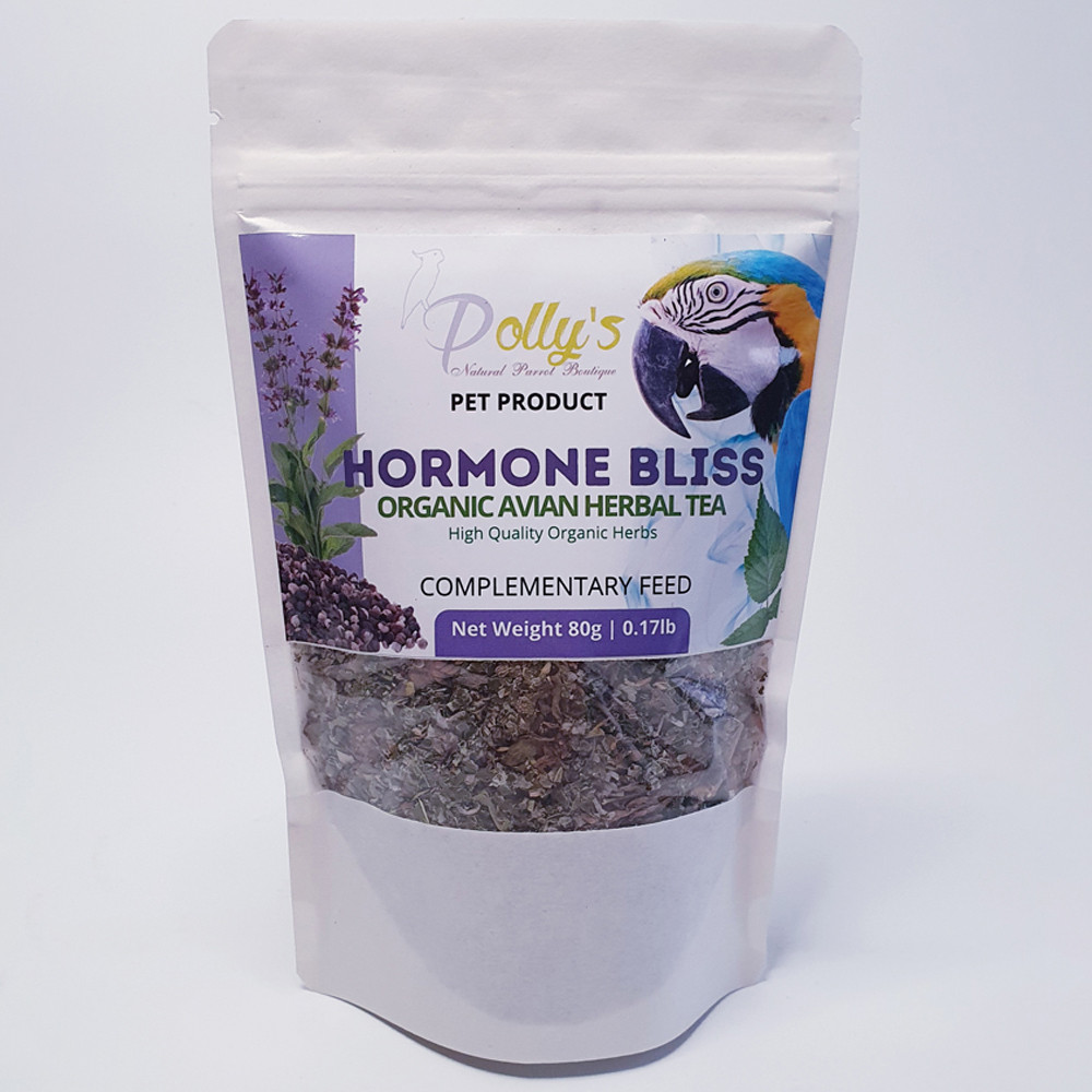 An image of Hormone Bliss Organic Avian Herbal 80g Tea for Parrots