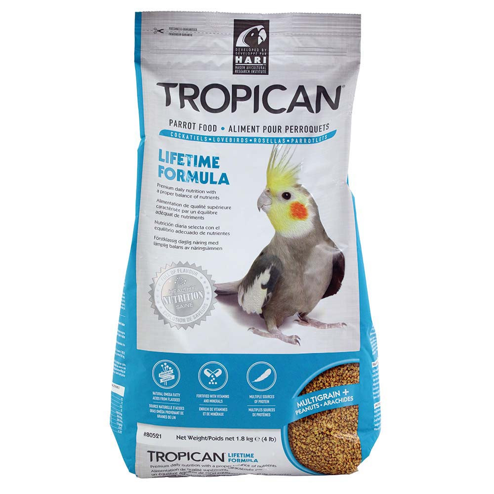 An image of Hari Hagen Tropican Lifetime Formula 2mm Granules Small Parrot Food 1.8kg