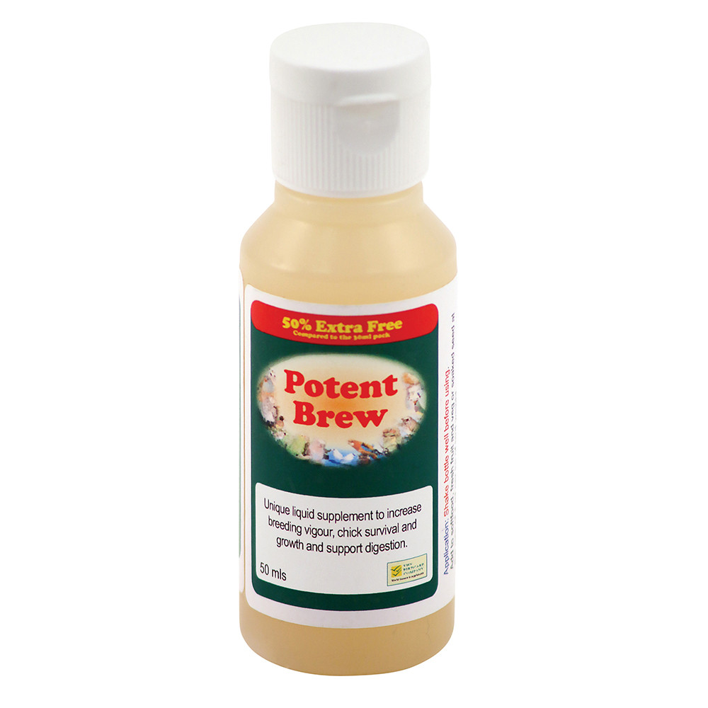 An image of Potent Brew Live Probiotic 50ml Pet Bird Supplement