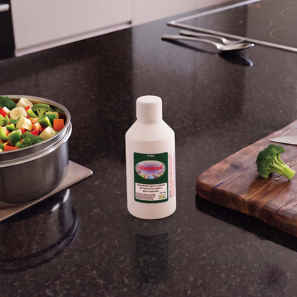 An image of Calcivet 100ml Liquid Calcium and D3 Parrot Supplement